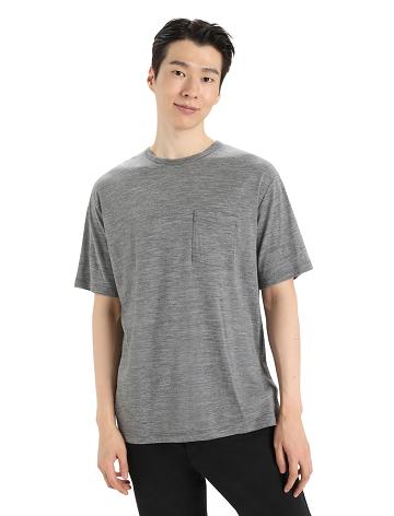 Pánské Tričko Icebreaker Merino Granary Krátké Sleeve Pocket Šedé | CZ 1789KORI